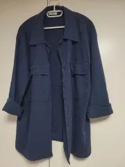 ネイビー リネンシャツ フリー