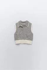 ザラ ストライプ ニット ベスト s