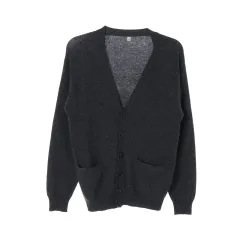 S UNIQLO ユニクロ ウール100% チャコール Vネック ニット カーディガン