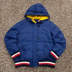 L Tommy Hilfiger トミーヒルフィガー ブルー パファー ダウン アウター