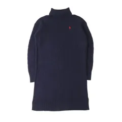 POLO RALPH LAUREN ポロラルフローレン ネイビー ウール カシミア タートルネック ケーブル ニット ONE PIECE