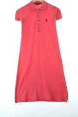 W(XS) ポロラルフローレン 半袖 カラ Tシャツ ワンピース 小さな染み-13FC6