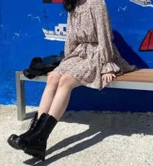 フラワー パターン ワンピース FREE