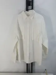 stu ツーポケット シャツ 長袖 ルーズフィット 白 m