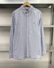 (2XL) ポロ ストライプ シャツ-M929