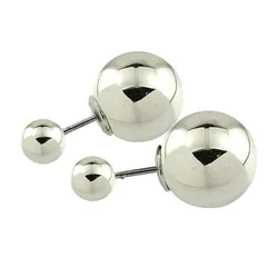 【新品】 [ジュエリーショップエム] メンズ レディース ピアス メタル ボール 直結 シンプル アクセサリー メタルボールキャッチ付き 10mm ニッケルフリー 日本製 シルバー p0030 4mm 0