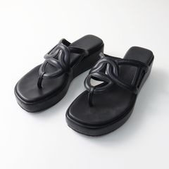 美品 HERMES ジプシー 厚底 サンダル ブラック 39 - メルカリ