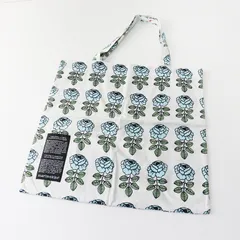 マリメッコ marimekko Vihkiruusu ヴィヒキルース ファブリックバッグ /ブルー フラワー 花柄 トートバッグ 肩掛け【2400030099865】