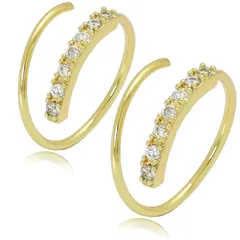 【新品】 [Adelina Style] フープピアス クラッチレスピアス コイルピアス 1ペア S925 ハーフエタニティ つけっぱなし スパイラル らせん ラインストーン キュービックジルコニア メンズ レディース シンプル 金属アレルギー対応 男女  1