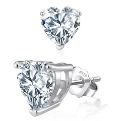 【新品】 [ICEVIA] モアサナイト ピアス ハート型 シルバー 5mmレディース シルバー925 S925 金属アレルギー対応 人工ダイヤモンド 人気記念日 プレゼント ギフト 5/6.5mm 両耳 2個セット 男女兼用 普段使い パーティー かわい 1