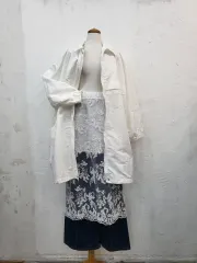 春新商品 白 ウィンドブレーカー オーバーサイズ ロングアウターF