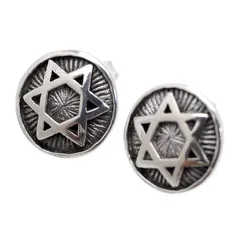 【新品】 [シルバーワン] シルバー925 六芒星 スタッド ピアス 左右セット メンズ b2 魔方陣 ヘキサグラム (piercingjewelry) 1