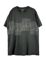 L UNIQLO UNIQLO(ユニクロ) スクエアパターン 半袖Tシャツ グレー