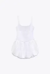 ZARA(ザラ) バルーン ミニ ワンピース 白