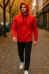 Nike(ナイキ） Therma ー Fit レッド 裏起毛 フード付き ジップアップパーカー