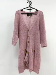 日本 ヴィンテージ ラブリー ライトピンク カーディガン ロング丈