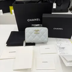 新作 CHANEL キャビア ジッパー ドール 財布 付き