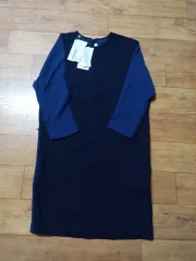LACOSTE(ラコステ) バイカラー 長袖 ワンピース ネイビー/ブルー