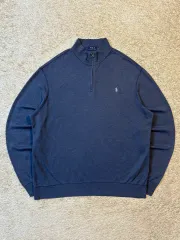 XL ポロラルフローレン 新モデル スカイブルー ポニー ハーフジップ スウェット ブルー