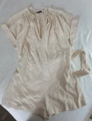 ZARA(ザラ) シャーリング ロンパー アイボリー (新品)