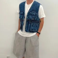 ヴィンテージ ウォッシュド デニム ベスト