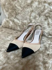 ZARA(ザラ) 黒 コンビ パンプス ヒール