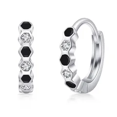 【新品】 YT.JYUERI ピアス メンズ レディース フープピアス 最高級ジルコニア 黒 ピアス リング ピアス 金属アレルギー対応 ピアス シルバー925 ピアス 18金 ピアス 男女兼用 人気 ピアス シンプル ファッション ピアス両耳 ピアス 男 1