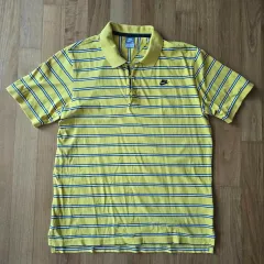 Nike(ナイキ） 黄色 ストライプ 半袖 ポロTシャツ