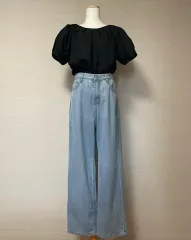 新品 ワイド ストレート デニム パンツ