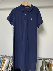 ポロ Ralph Lauren(ラルフローレン) ネイビー ピケ ワンピース M