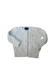 ポロ Ralph Lauren(ラルフローレン) ニット カーディガン 白 80 (状態良好)