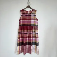 ヴィンテージ チェック ノースリーブ ワンピース