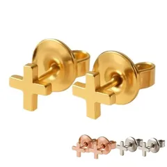 【新品】 [sunbobby] ピアス ステンレス製 金属アレルギー対応 シンプル 小ぶり フープピアス レディース メンズ 片耳 両耳対応 シルバー ゴールド ジュエリー アクセサリー (+ゴールド)