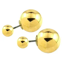 【新品】 [ジュエリーショップエム] メンズ レディース ピアス メタル ボール 直結 シンプル アクセサリー メタルボールキャッチ付き 10mm ニッケルフリー 日本製 ゴールド p0030 5mm 0