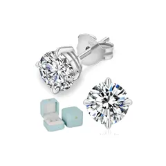 【新品】 KRKC モアサナイト ピアス:誕生日プレゼント 計0.6-3.0カラット S925スターリングシルバー レディース ピアス 人工ダイヤモンド 20G シンプル 普段使い エレガント 人気 金属アレルギー対応 クリスマス/記念日/カジュアル ギフ 1