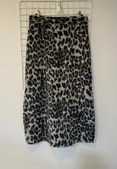 (送料無料)レディース グレー レオパード ギャザー スカート Free!