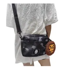 A BATHING APE アベイシングエイプ ブラック カモフラ ショルダースサイドバッグ A BATHING APE アベイシングエイプ マイロ コインケース ポーチ