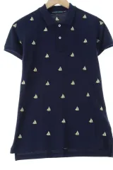 （ M ） ポロ Ralph Lauren(ラルフローレン) 半袖 カラー Tシャツ ネイビー 刺しゅうパターン 限定版- 13FDE