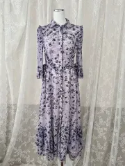 36) パープル レース ONE PIECE ドレス