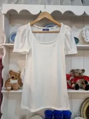 バーバリー ブルーレーベル パーフスリーブ ロングフィット カットソー (38)