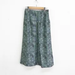 美品 ノンブルアンペール 20SS branch&flowerプリントフロントタックスカート ウエストゴム ミモレ丈 花柄スカート グリーン FREEのサムネイル