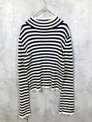 Chico チコ ハイネック ボーダー リブ ニット カットソー プルオーバー sizeF/アイボリーｘ黒  ■■ レディース