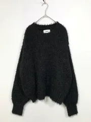 美品 Auntie Rosa Holiday アンティローザ ホリデイ ラメフェザーヤーンプルオーバー ニット セーター sizeF/黒  ◇■ レディース
