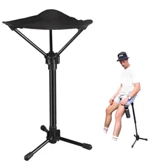 【即日発送】待ち行列/駅/コンサート/ハイキング/釣り/バーベキュー/キャンプ/登山/ハイキング中の短い休憩用 持ち運び簡単 収納バッグ付き 超軽量 段階高さ調節 3 アウトドア スティックベンチキャンプ ステッキチェア伸縮式杖椅子軽量折りたたみ