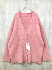 新品 RETRO GALLERY 起毛 ブークレ BIG オーバーサイズ カーディガン sizeF/ピンク ■■ レディース