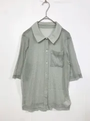 SELECT MOCA セレクトモカ 半袖カーディガン ラメシアーハーフスリーブ シャツ sizeF/グレー ■■ レディース