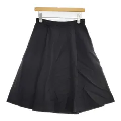 MARGARET HOWELL WOOL LINEN POPLIN SKIRT 578-6132006 ウールリネン 定価33000円 スカート ブラック レディース マーガレットハウエル【中古】6-0310M△