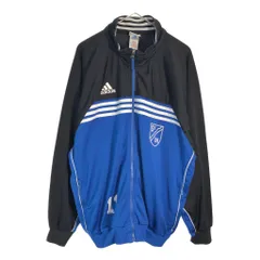 90年代 adidas アディダス トラックジャケット スポーツ 企業ロゴ ブルー(メンズ L)中古 古着 X6113
