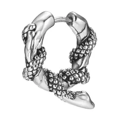 【新品】 ピアス メンズ フープ ステンレス 蛇ピアス シルバー リング ピアス ツイスト 金属アレルギー対応 片耳 誕生日 クリスマス プレゼント