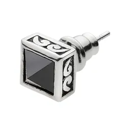 【新品】 [フィグマート]スクエア スタッズ ピアス ブラックジルコニア【シルバー925 シルバーアクセサリー】fe0181 0